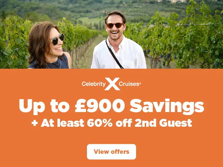 Celebrity Up to £900 savings + 60% off 2nd guest